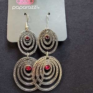 NWT Paparazzi - "Comic Twirl" - Red Earrings
